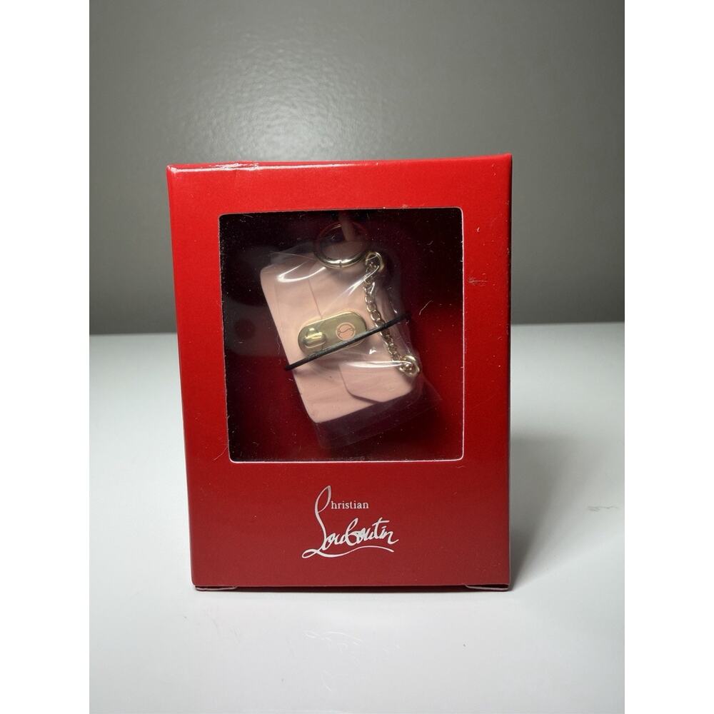 Christian Louboutin Pink Clutch Bag Charm Keychain Designer Hangtag 65189321 New